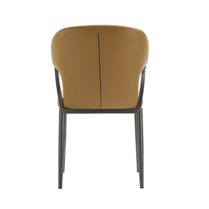 Kirsten Dining Chair set of 2, tan faux leather with zipper, metal legs on Tampa Home & Garden Store