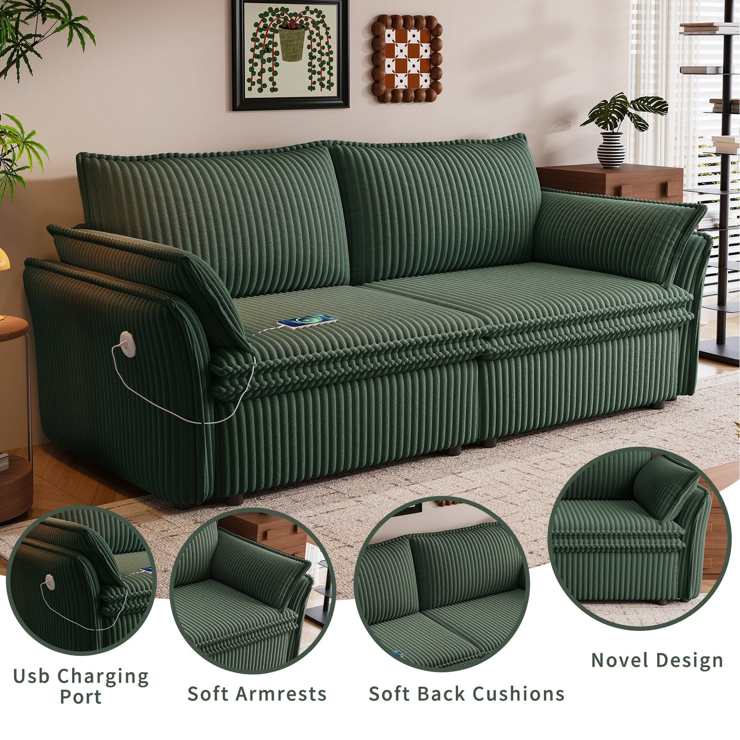 85 Inch Convertible Sofa Bed and a Plush Fleece