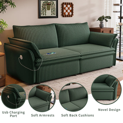 85 Inch Convertible Sofa Bed and a Plush Fleece