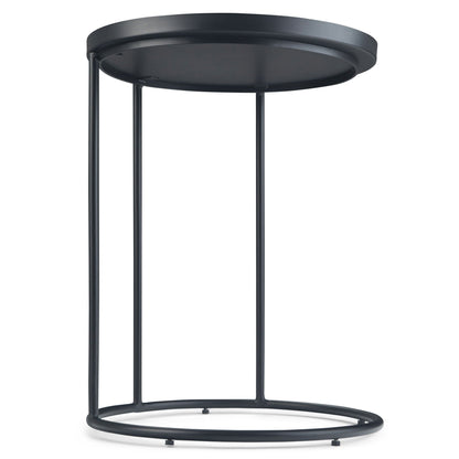 Monet black metal nesting tables set of 2 with round tops and slim legs by HouseOfZazla on Tampa Home & Garden Store