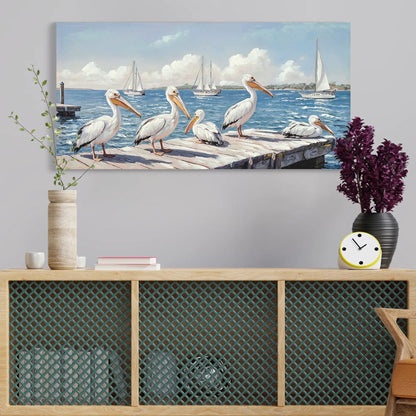 Beach Wall Art Ocean Seagull Canvas Living Room