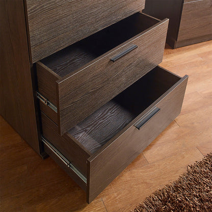 Oliver Farmhouse Jumbo Chest with 4 drawers in dark walnut finish, metal bar pulls HouseOfZazla on Tampa Home & Garden Store