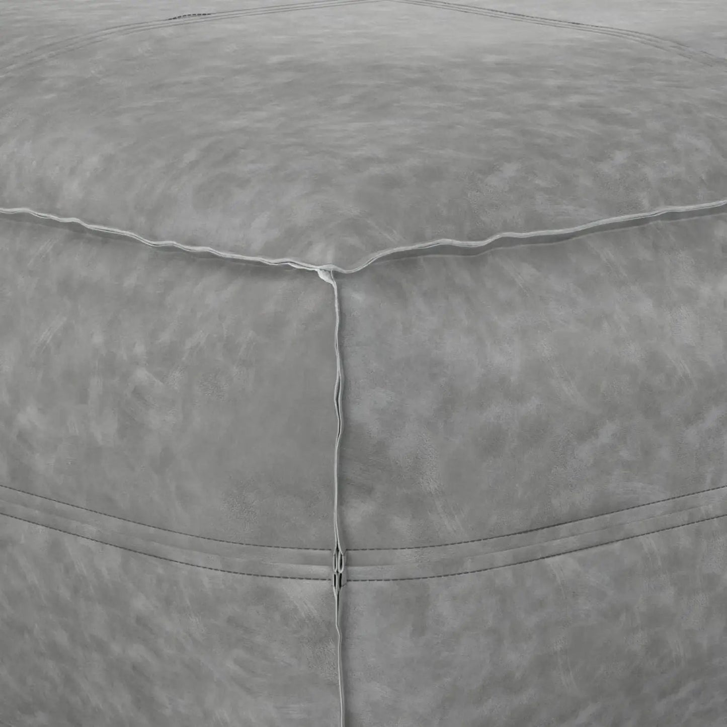 Brody Large Square Coffee Table Pouf gray faux leather with stitching Unique Piece on Tampa Home & Garden Store
