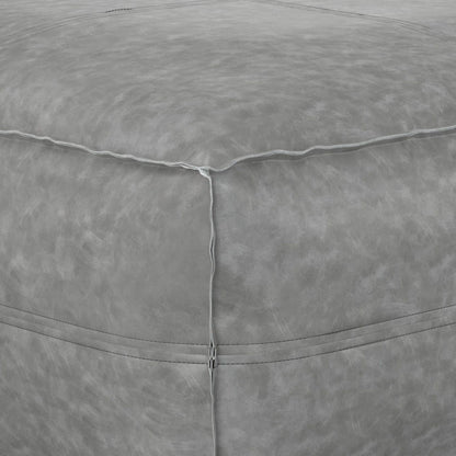 Large square coffee table pouf with gray vegan cover, HouseOfZazla on Tampa Home & Garden Store