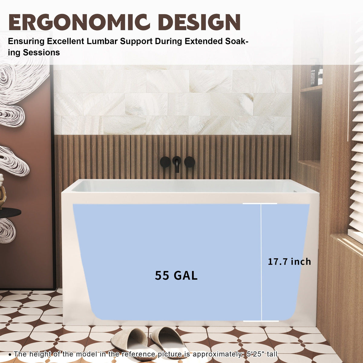Modern glossy white freestanding acrylic bathtub by HouseOfZazla with black wall faucets on Tampa Home & Garden Store