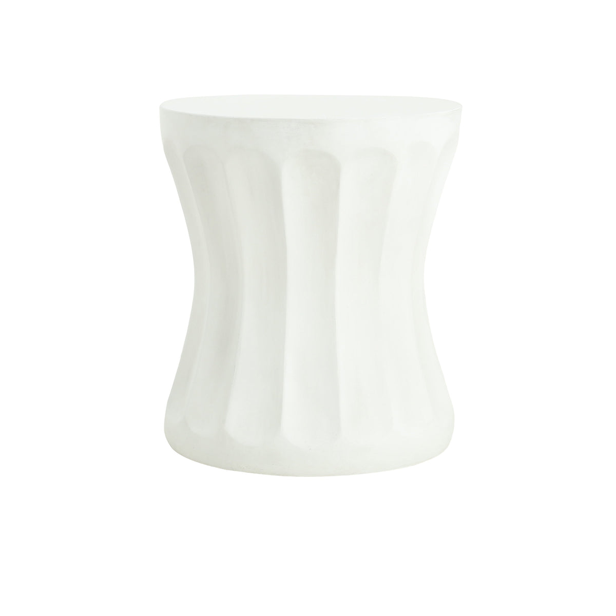 Outdoor round concrete antique white side table by HouseOfZazla on Tampa Home & Garden Store