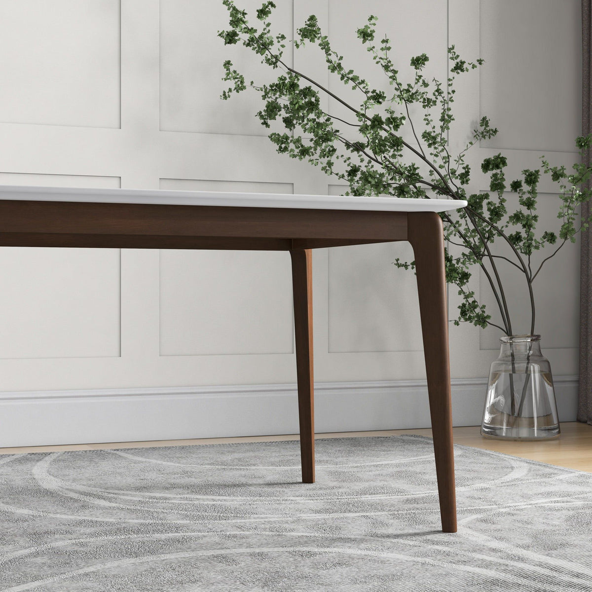 Levi modern rectangular dining table in dark wood with sturdy legs by HouseOfZazla on Tampa Home & Garden Store