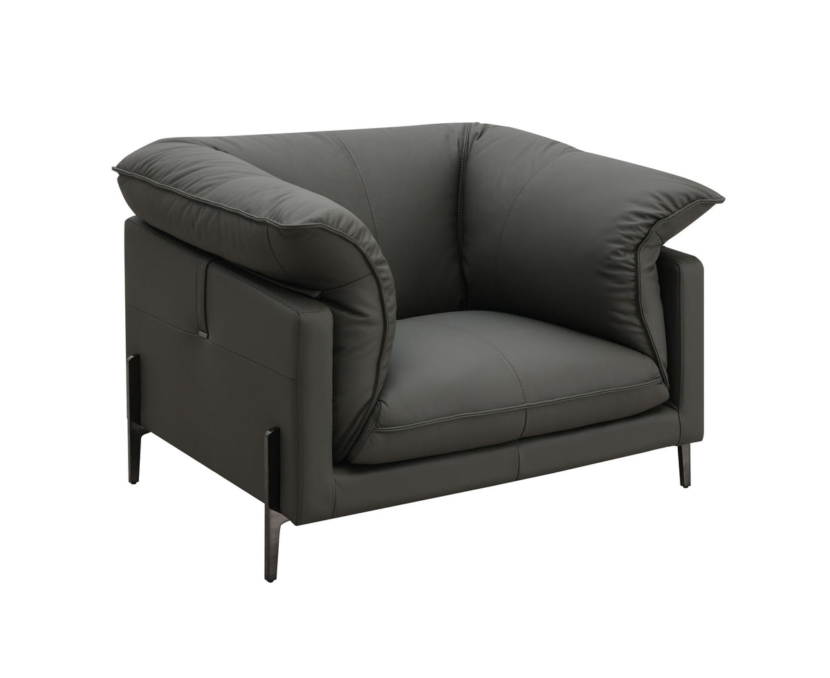 Top Grain Leather Arm Chair with memory foam cushions in black by HouseOfZazla on Tampa Home & Garden Store
