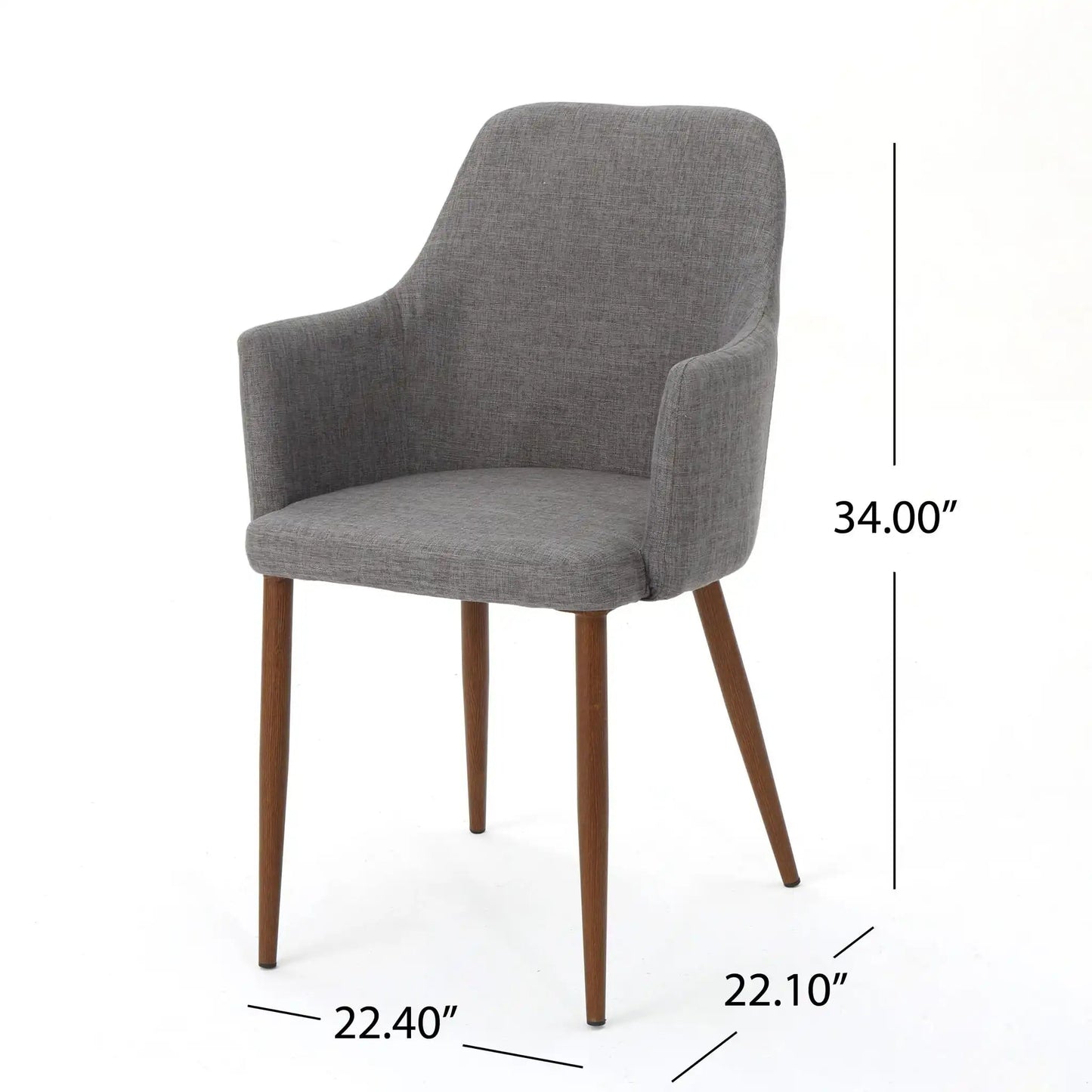 Elegant dining chair HouseOfZazla gray contoured upholstery with wooden legs on Tampa Home & Garden Store