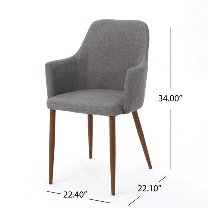 Elegant dining chair HouseOfZazla gray contoured upholstery with wooden legs on Tampa Home & Garden Store