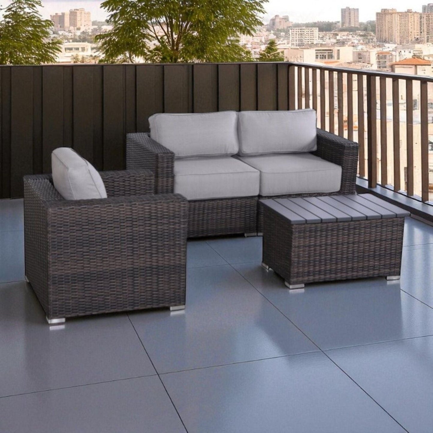 Durable Aluminum Wicker Sofa and Cushions