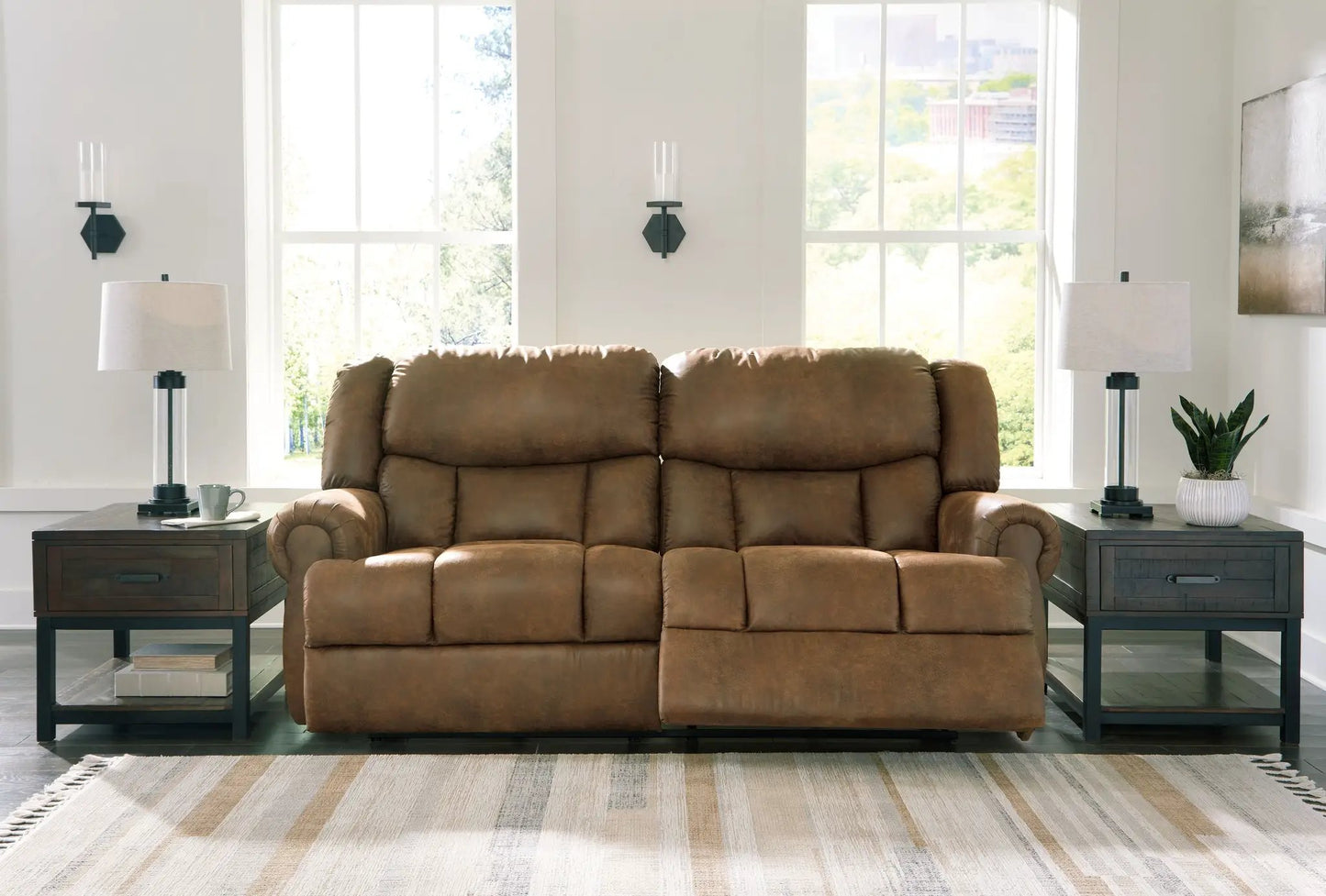 Boothbay 2-seat reclining sofa brown leather-like upholstery by Unique Piece Furniture on Tampa Home & Garden Store
