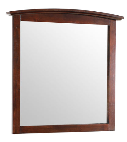 Wall mirror with dark wood veneer frame and curved crown top, full-length design on Tampa Home & Garden Store