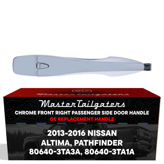 Chrome exterior door handle for Nissan Altima/Pathfinder, RH passenger side w/o keyhole on Tampa Home & Garden Store