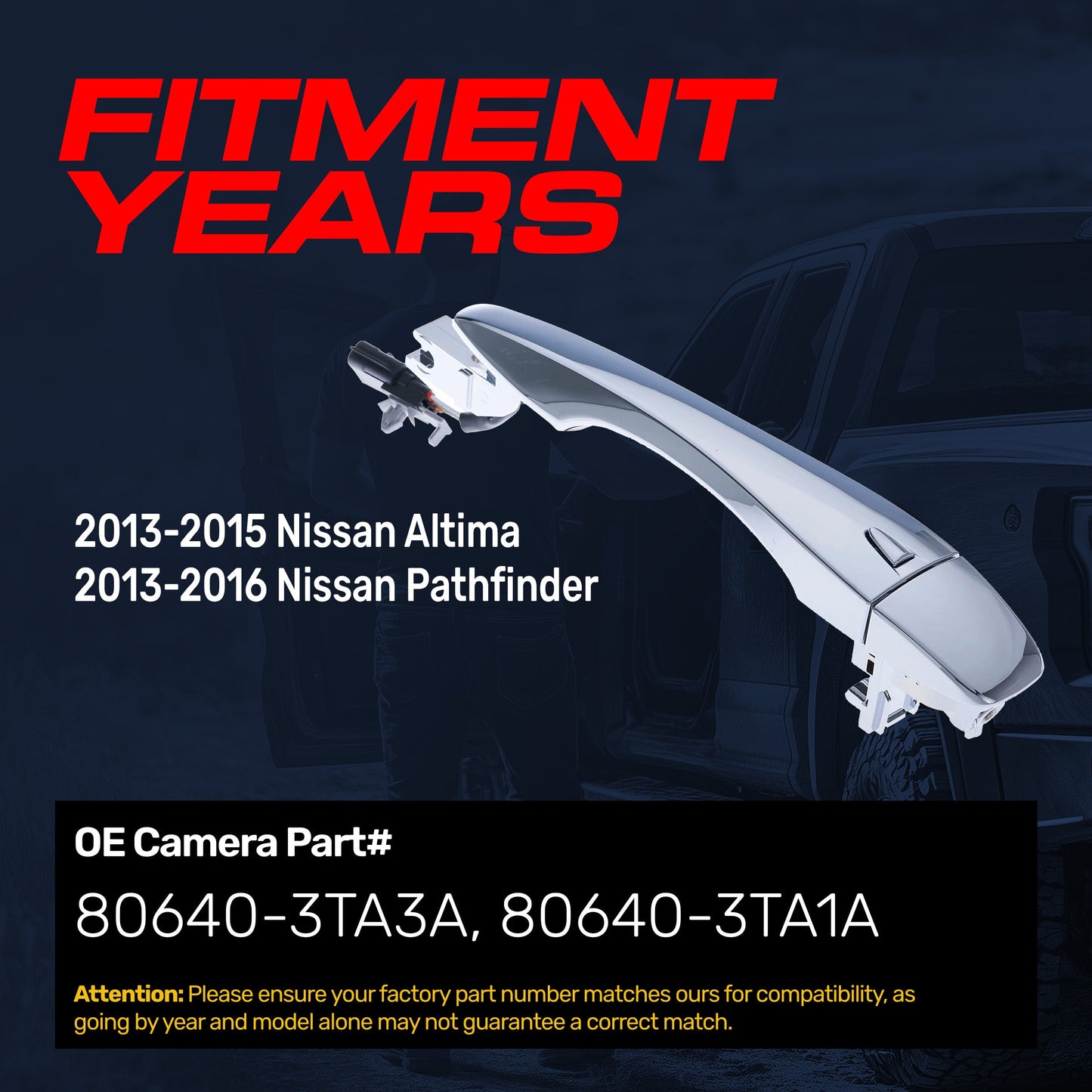 Chrome exterior door handle replacement front-right passenger side for Nissan Altima/Pathfinder on Tampa Home & Garden Store
