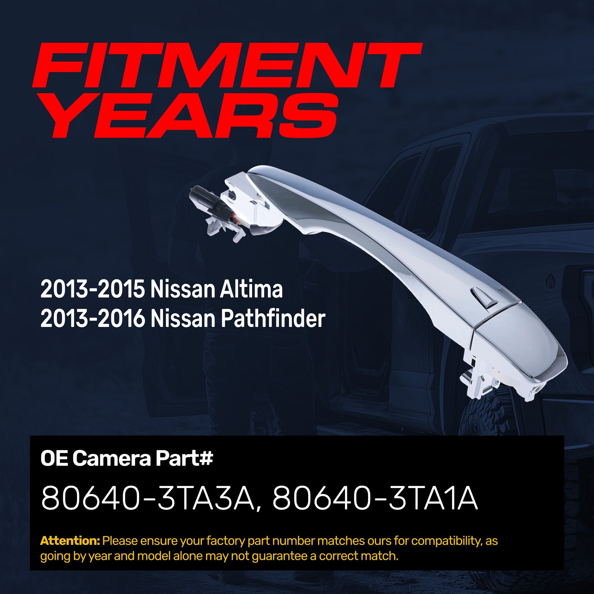 Chrome exterior door handle replacement front-right passenger side for Nissan Altima/Pathfinder on Tampa Home & Garden Store