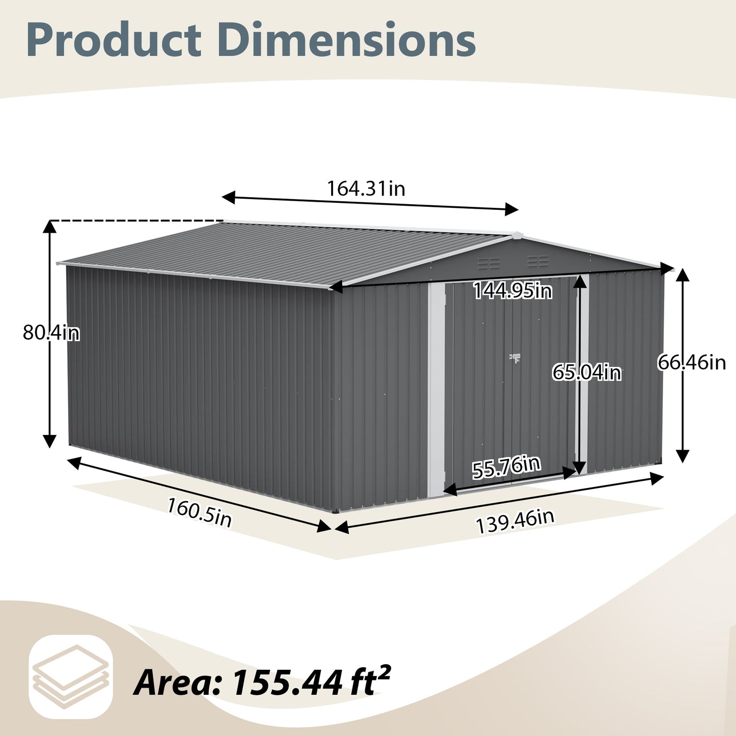 Secure 12X14 Ft Metal Shed For Home And Garden