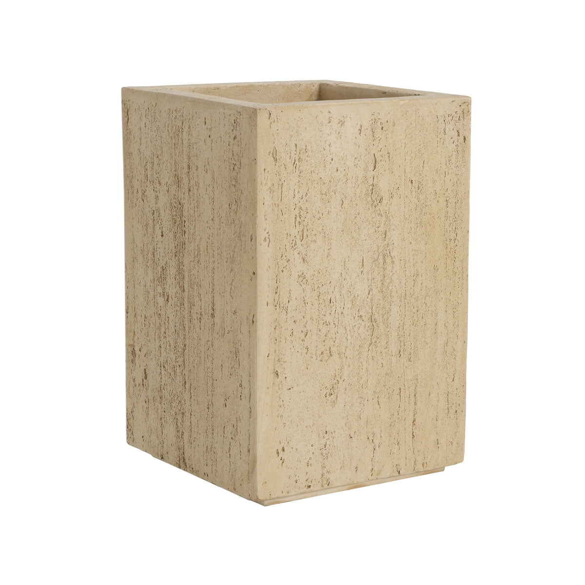 Modern Outdoor Planter HouseOfZazla, beige textured rectangular stone planter with open top on Tampa Home & Garden Store