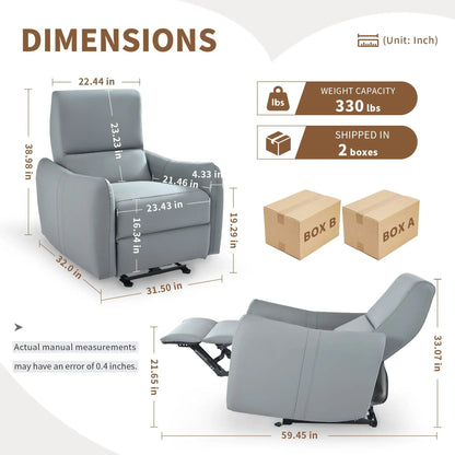 Wall Hugger Power Recliner Chair with USB Port