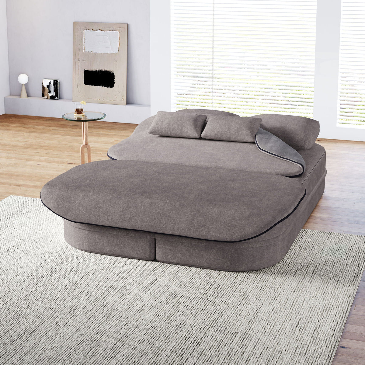 Foldable Sofa Bed with a Multi Functional Blanket