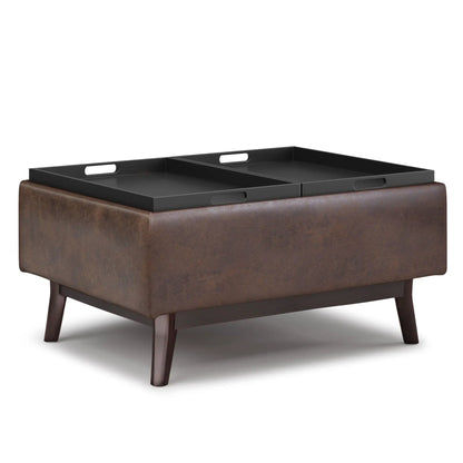 Owen Tray Top Small Coffee Table Storage Ottoman