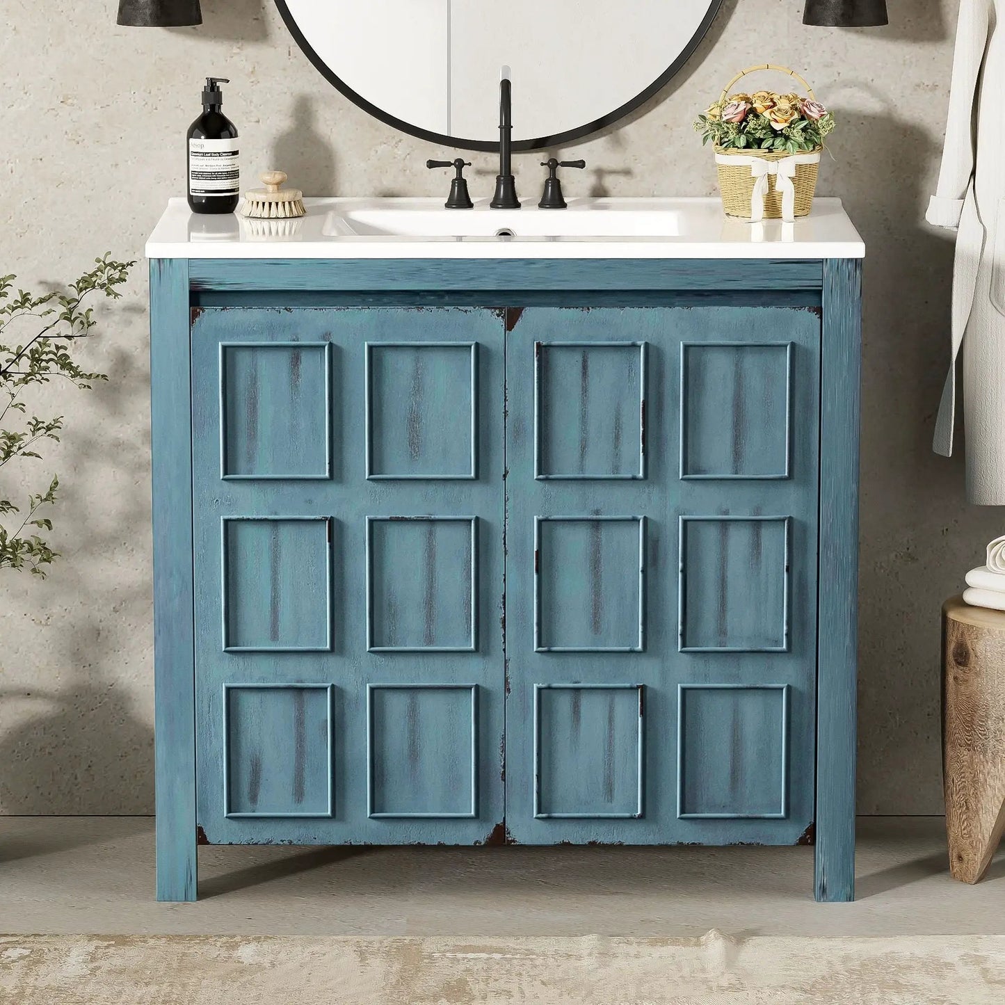 Bathroom Vanity Organizer with Sink and Cabinet
