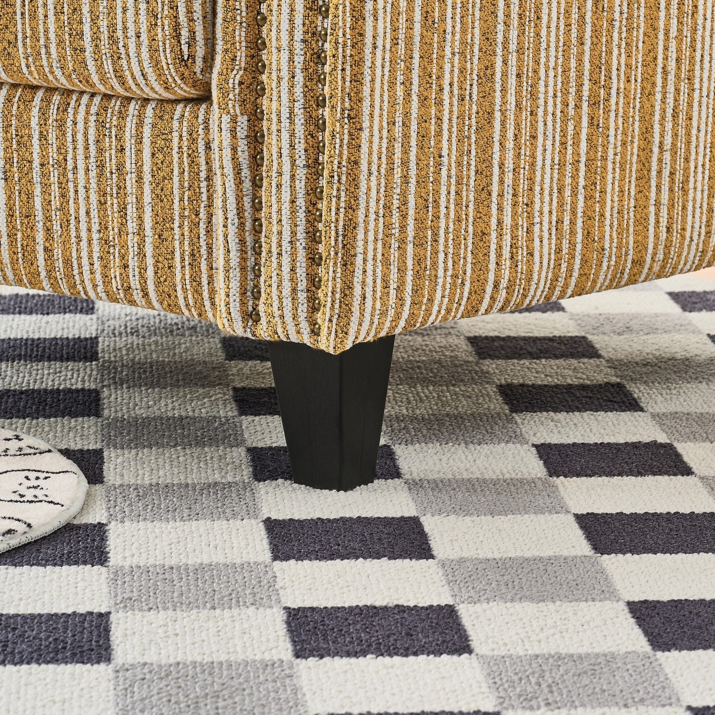 Comfy Upholstered Armchair And Wooden Frame