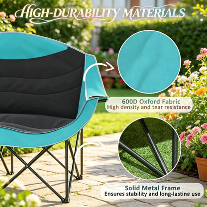 Foldable Outdoor Loveseat for Camping and Patio