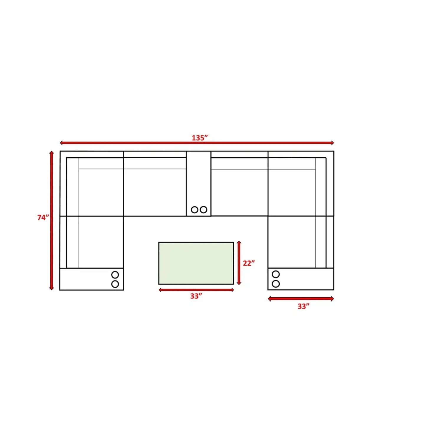 Wicker sectional with weather-resistant cushions and table, 2pc set by Unique Piece Furniture on Tampa Home & Garden Store