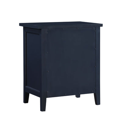 3 Drawer Nightstand in dark blue finish with tapered legs and clean panel fronts on Tampa Home & Garden Store