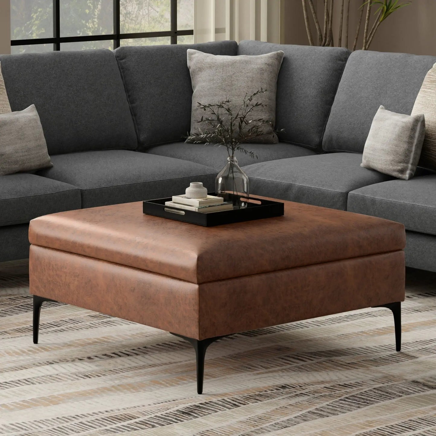Rebecca Coffee Table Storage Ottoman Lift Lid