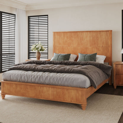 Solid Wood Platform Bed and the Tall Headboard