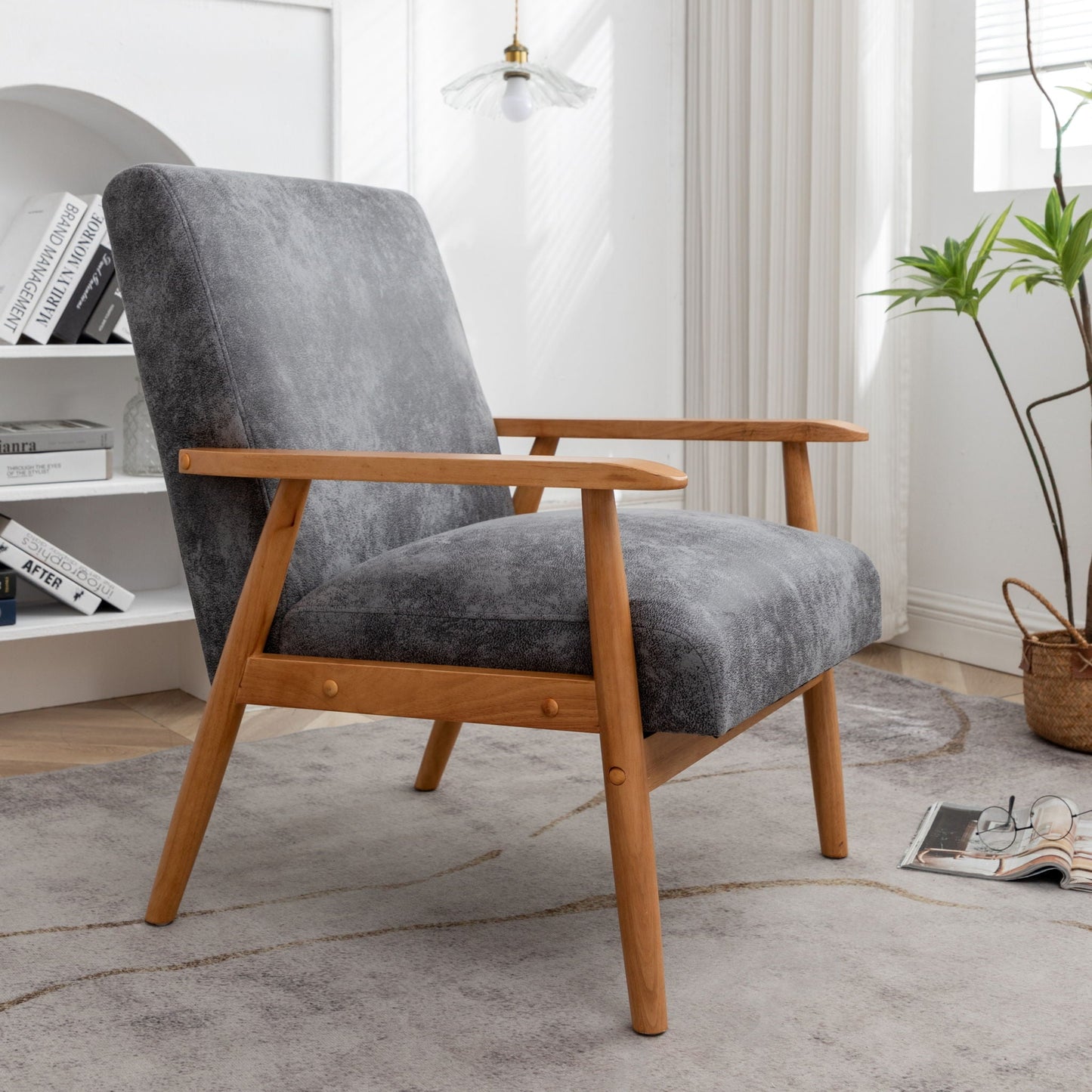 Wide Classic Mid Century Modern Arm Chair