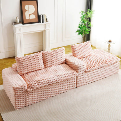 Modular Sofa, Convertible Twin Seat with Chaise