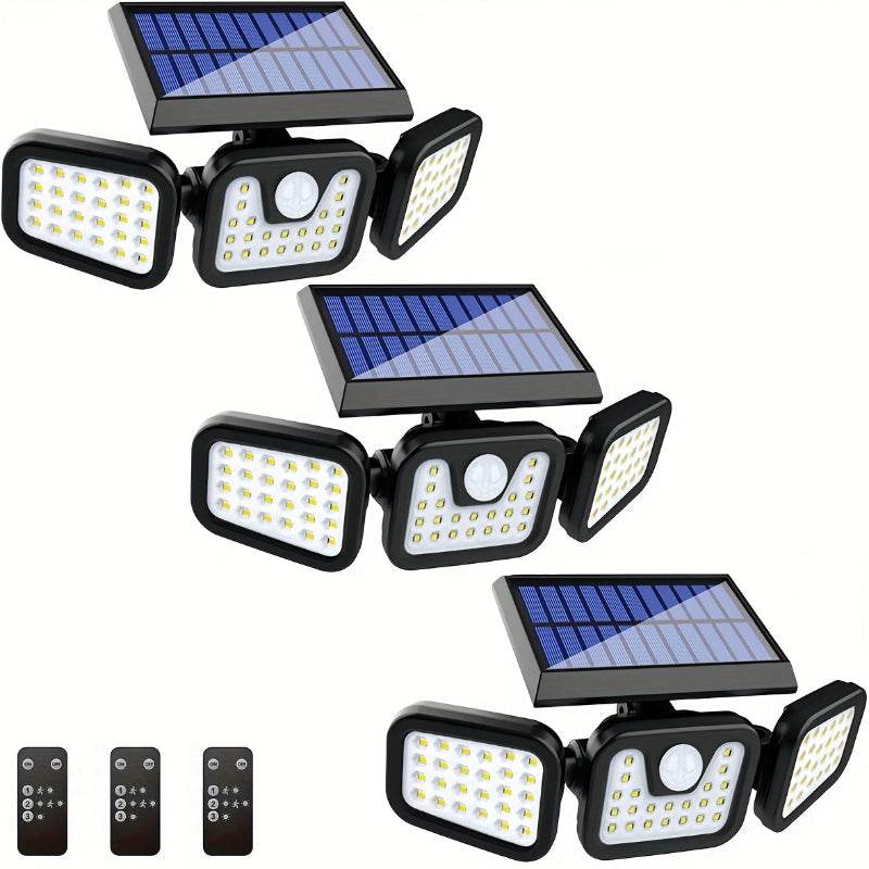 Solar Motion Sensor Lights Outdoor – 3000LM Waterproof LED Security Floodlights