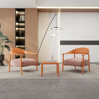 3 piece outdoor set with orange chairs and matching square table by HouseOfZazla on Tampa Home & Garden Store