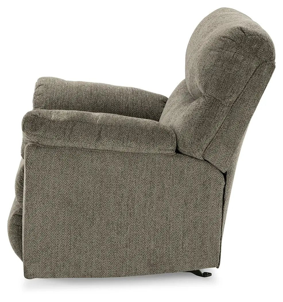 Alphons Rocker Recliner from Unique Piece Furniture in taupe fabric with plush padded arms on Tampa Home & Garden Store