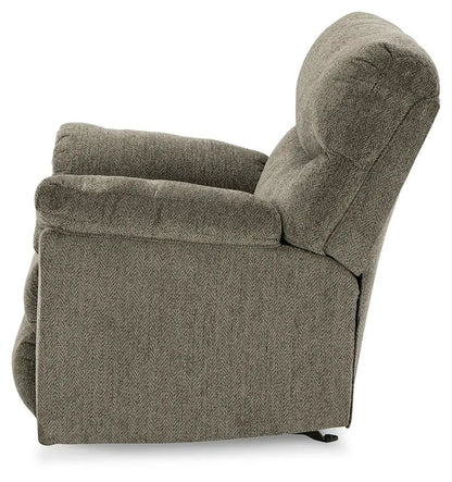 Alphons Rocker Recliner from Unique Piece Furniture in taupe fabric with plush padded arms on Tampa Home & Garden Store