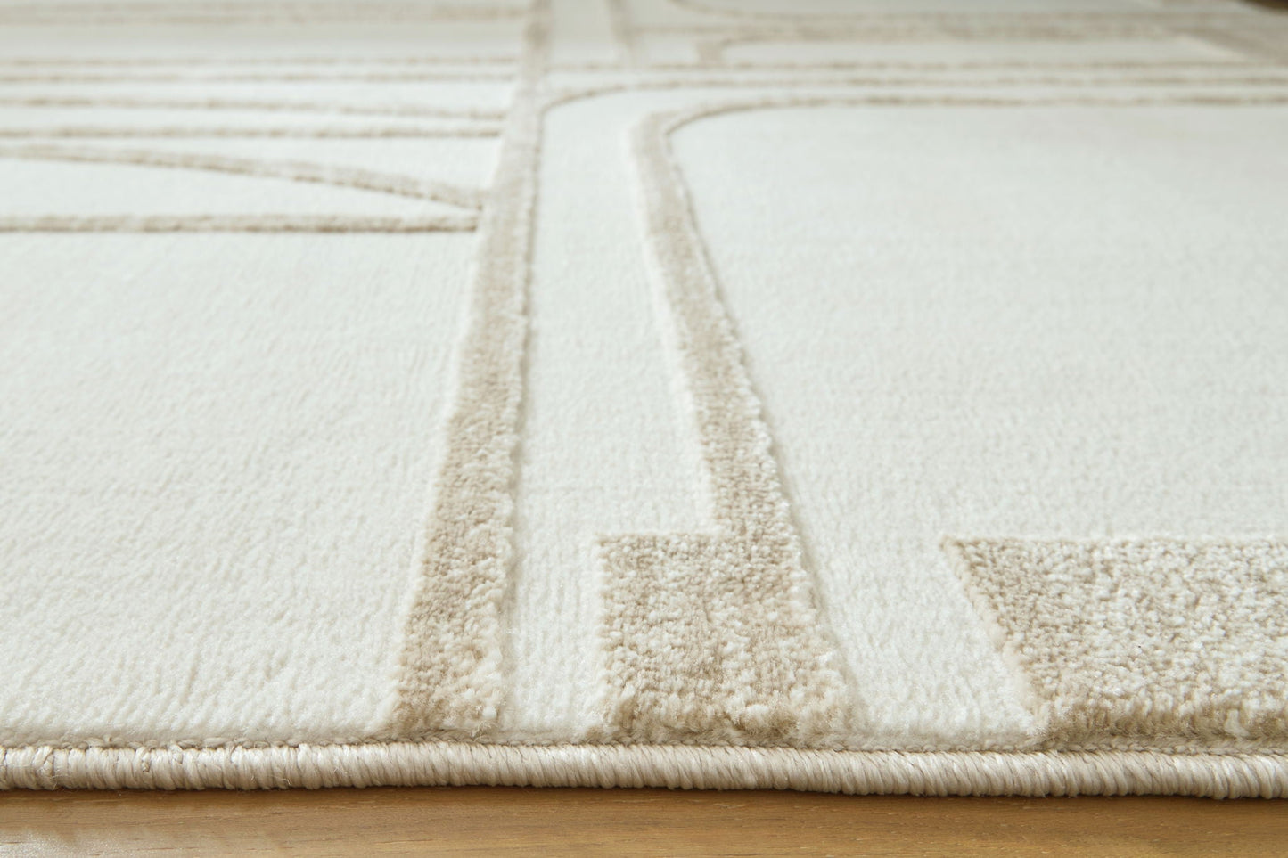Farongrove Ivory Beige Geometric Area Rug