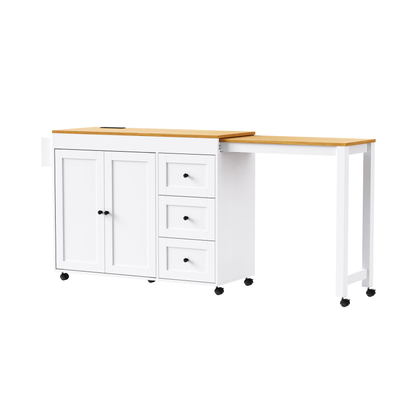 Compact Kitchen Island With Extendable Table