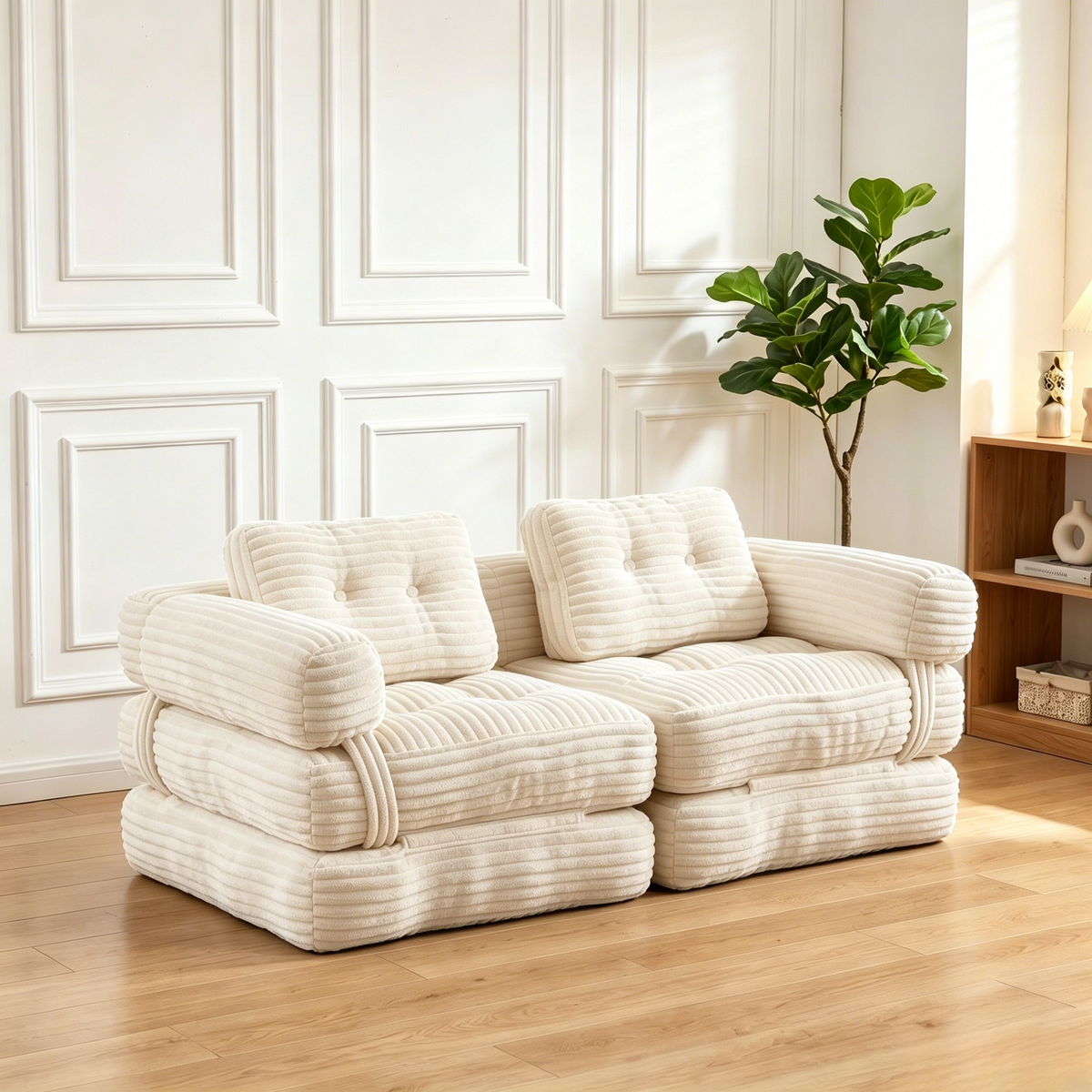 Boneless Foldable Floor Sofa Bed and Pillow