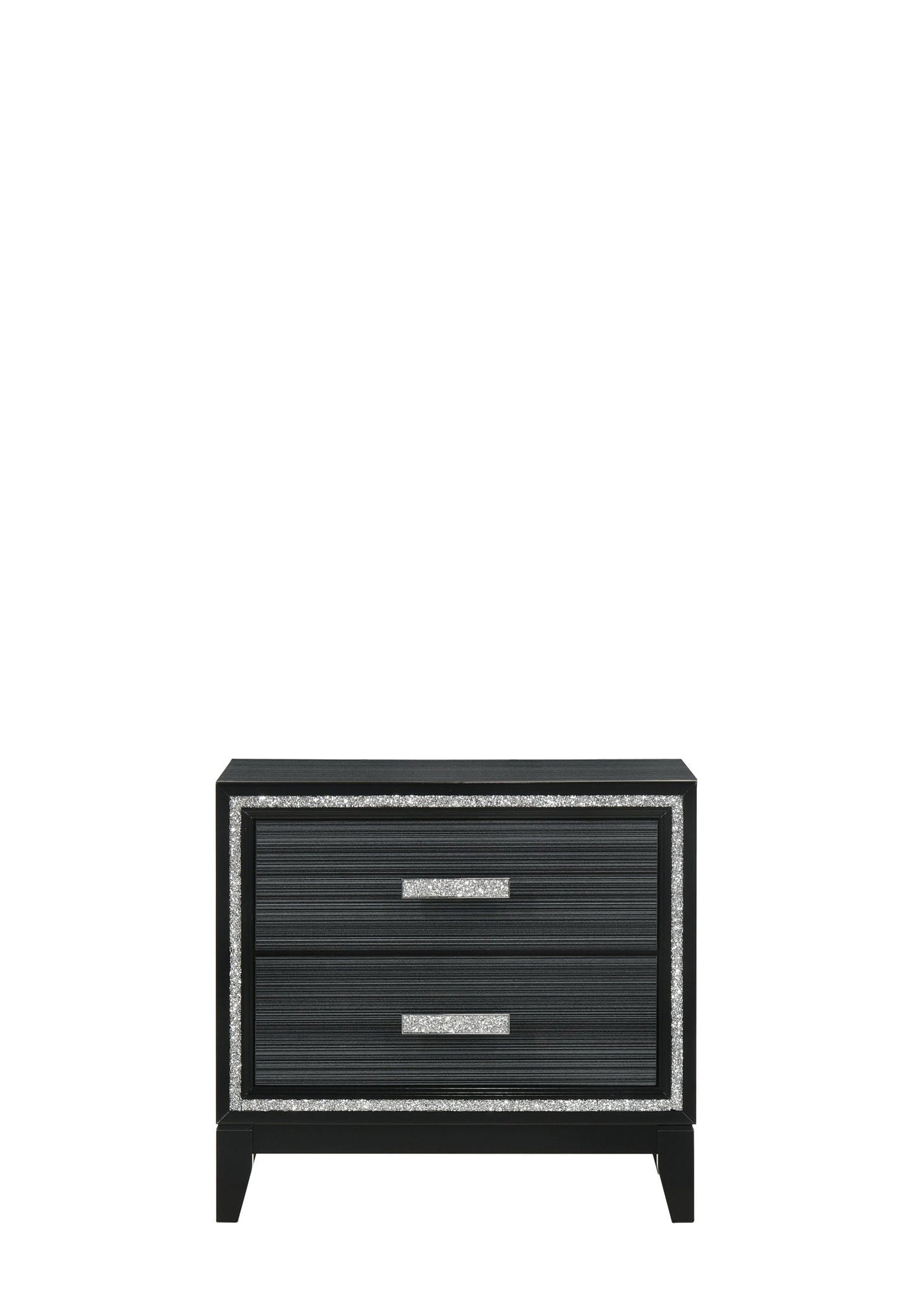 Haiden Weathered Nightstand with Silver Trim