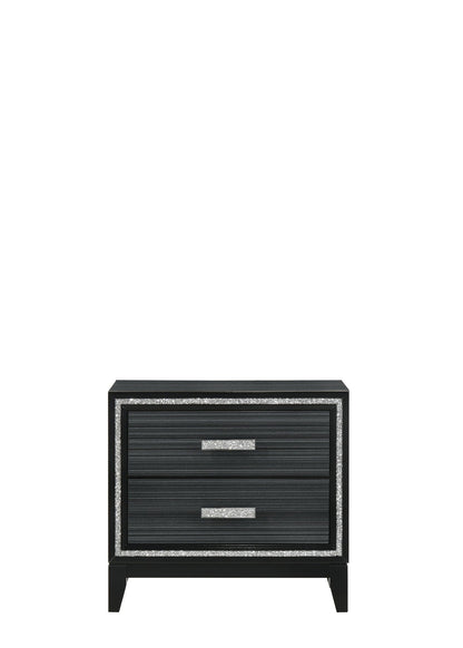Haiden Weathered Nightstand with Silver Trim