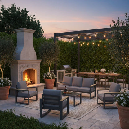 Modern Outdoor Sofa Set with the Coffee Table