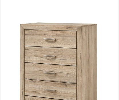 Miquell Elegant Design Chest by HouseOfZazla natural wood five-drawer accent chest on Tampa Home & Garden Store