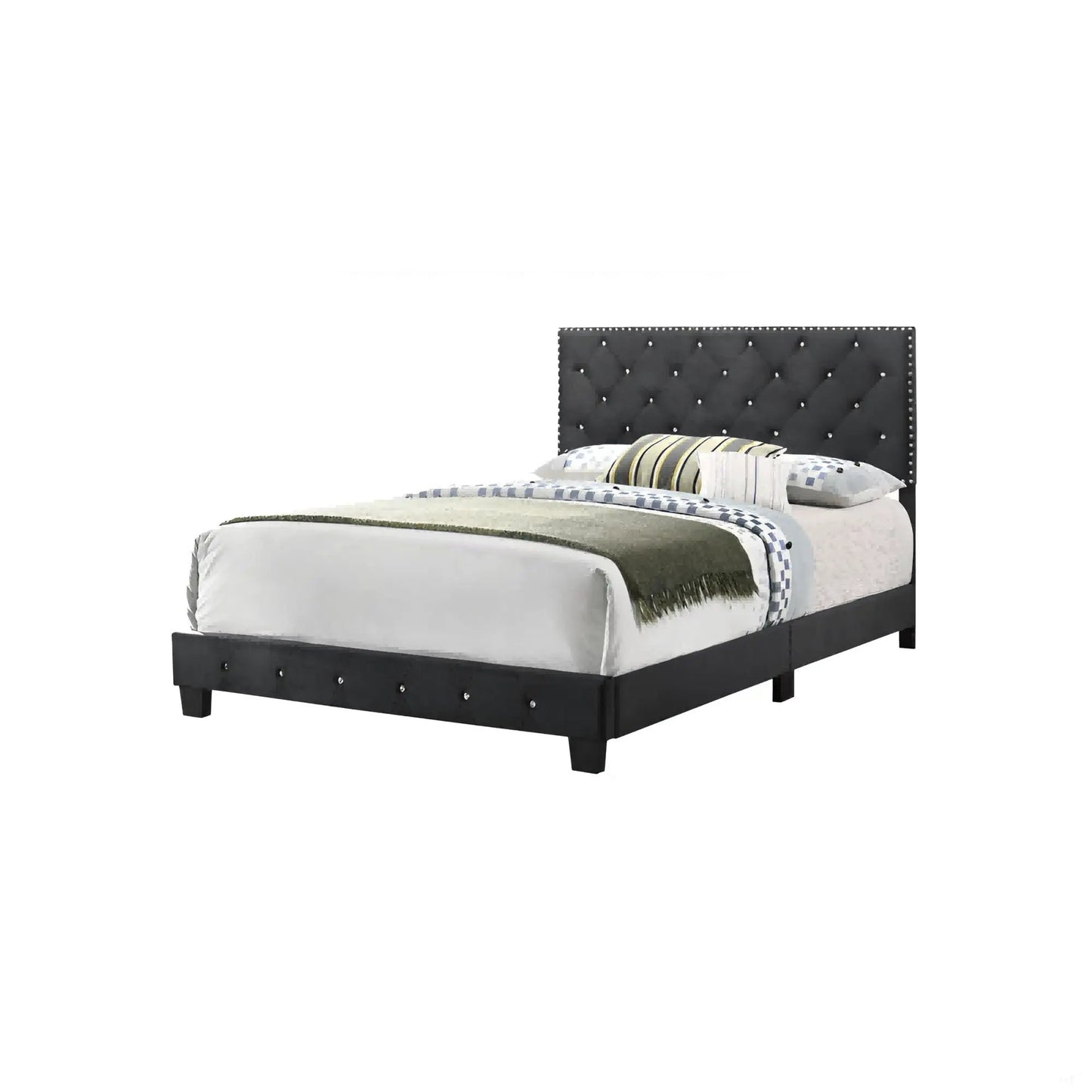 Luxurious Upholstered Bed with tufted headboard and nailhead trim Unique Piece Furniture on Tampa Home & Garden Store