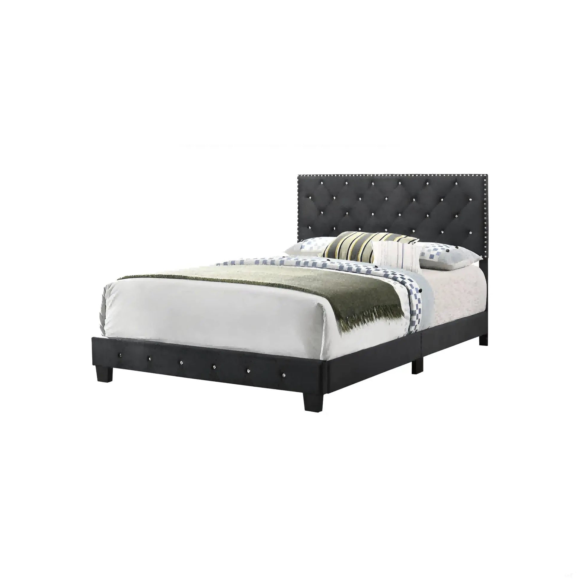 Luxurious Upholstered Bed with tufted headboard and nailhead trim Unique Piece Furniture on Tampa Home & Garden Store