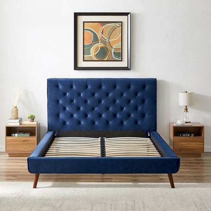 Dillon Mid Century Platform Bed and Headboard