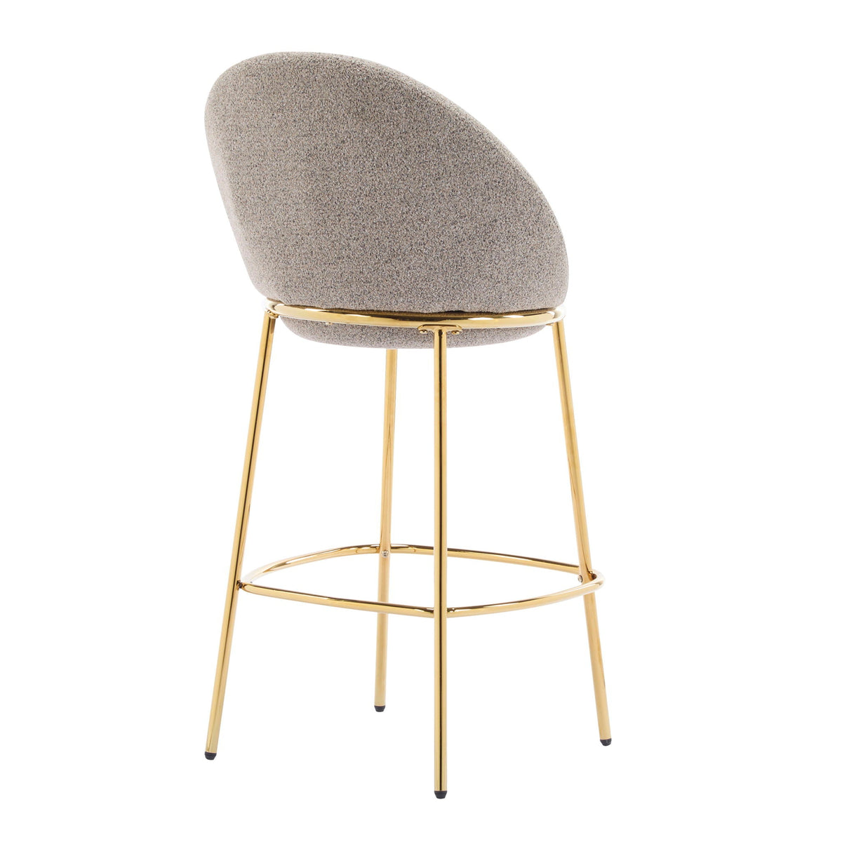 Celano upholstered bar stools set of 2 with gray fabric and gold-tone metal base on Tampa Home & Garden Store