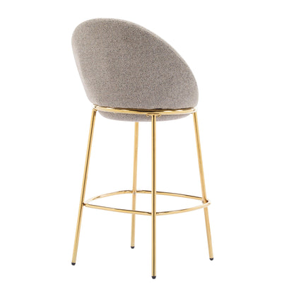 Celano upholstered bar stools set of 2 with gray fabric and gold-tone metal base on Tampa Home & Garden Store